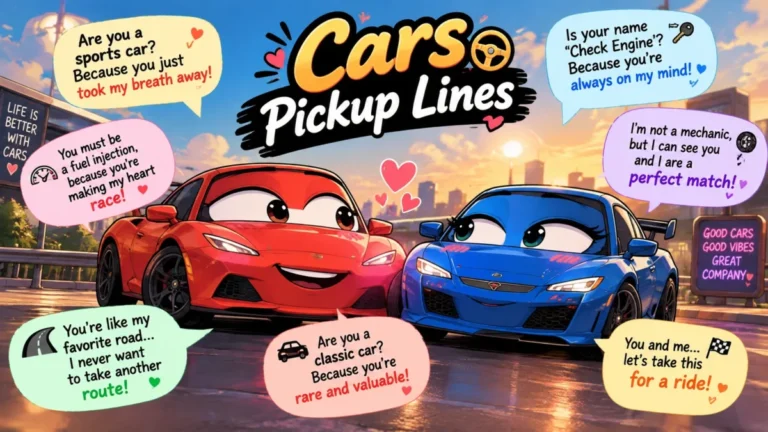Cars Pickup Lines at Sunset