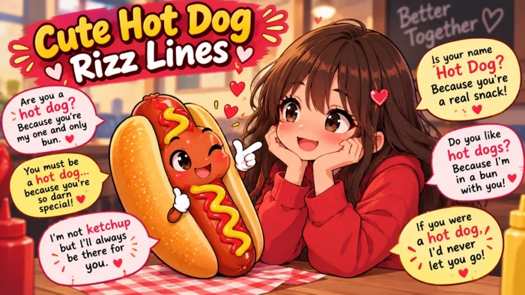 Cute Hot Dog pickup Lines 🥰
