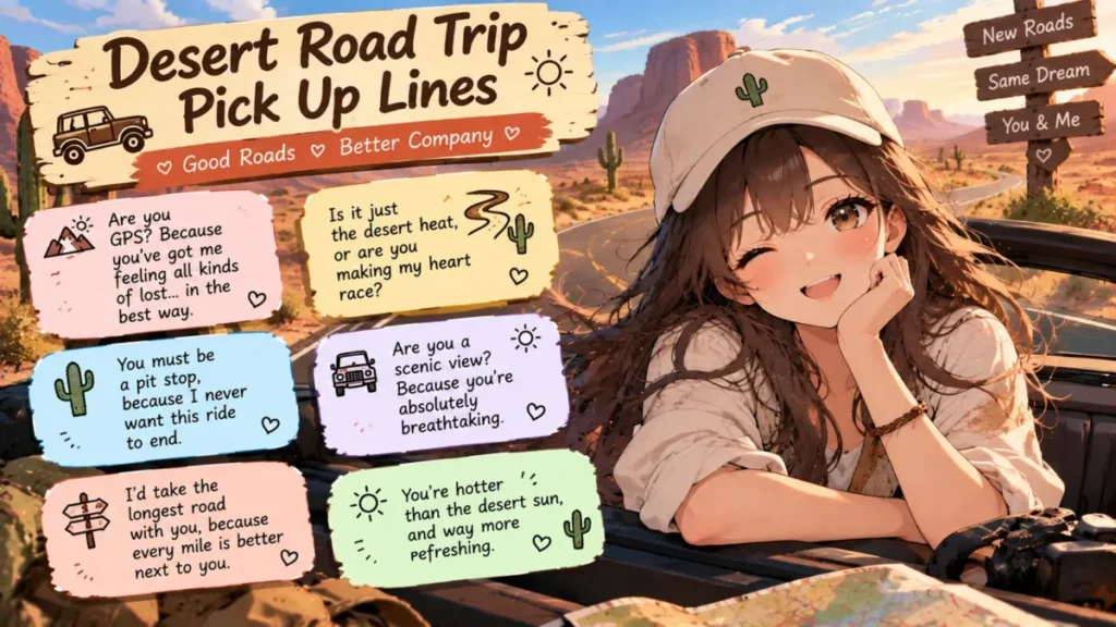 Desert Road Trip Pick Up Lines