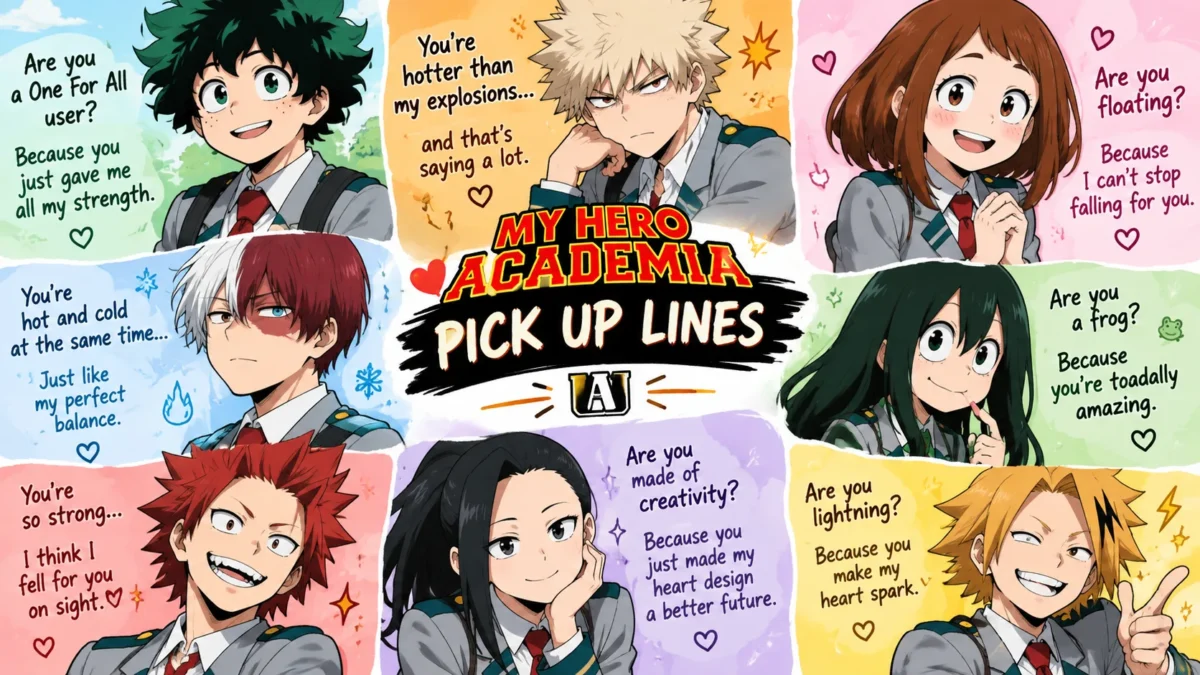 My Hero Academia Pick-Up Lines Poster