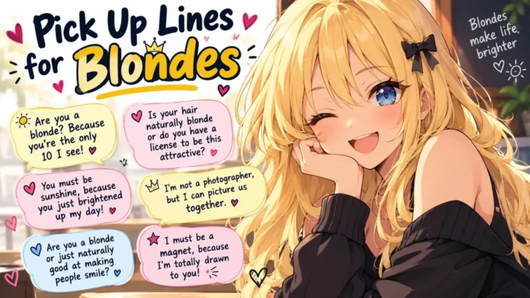 Blonde Pickup Lines Poster