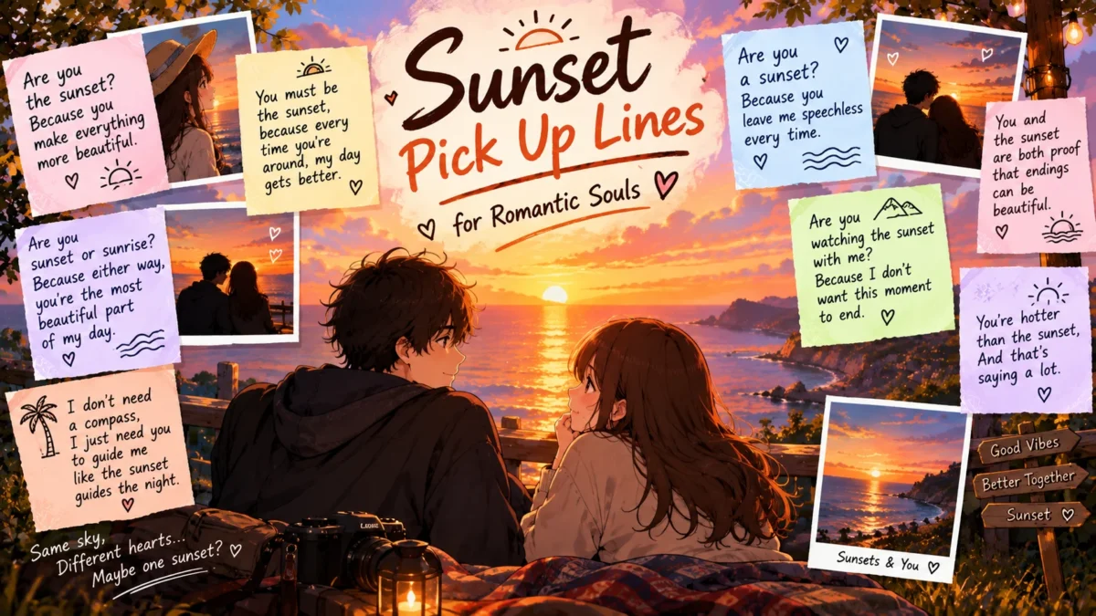Sunset Pick-Up Lines Collage