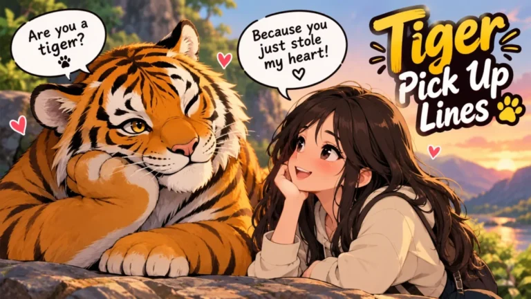 Tiger Pick-Up Lines at Sunset