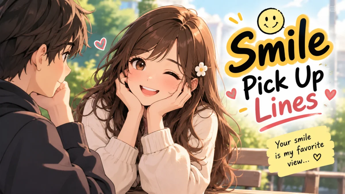 Anime Smile Pickup Lines Poster