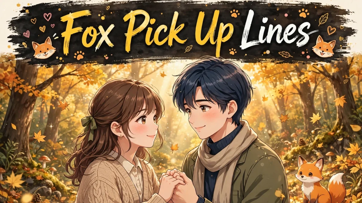 A flirty anime couple in a moonlit forest, made for fox pick up lines