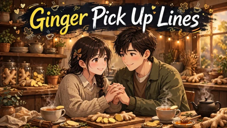 A young couple sharing a sweet spicy ginger themed moment together, perfect for these ginger pick up lines