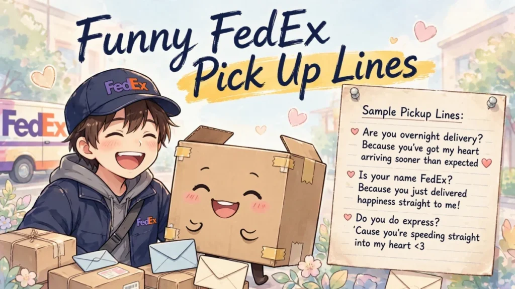 Funny FedEx pick up lines illustration Funny FedEx Pick Up Lines