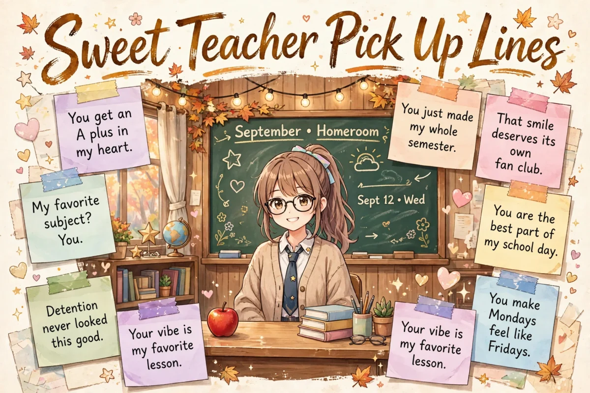 150+ Teacher Pick Up Lines featured collage image